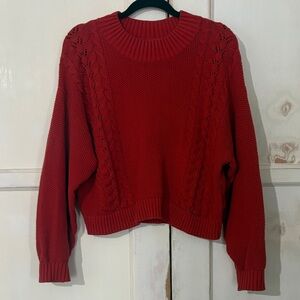 Billabong Women's Red Orange Crew Neck Sweater